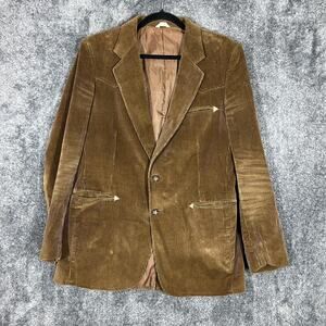 Vintage Barrage Sport Coat Mens 42R Brown Corduroy Western Blazer 70s California
